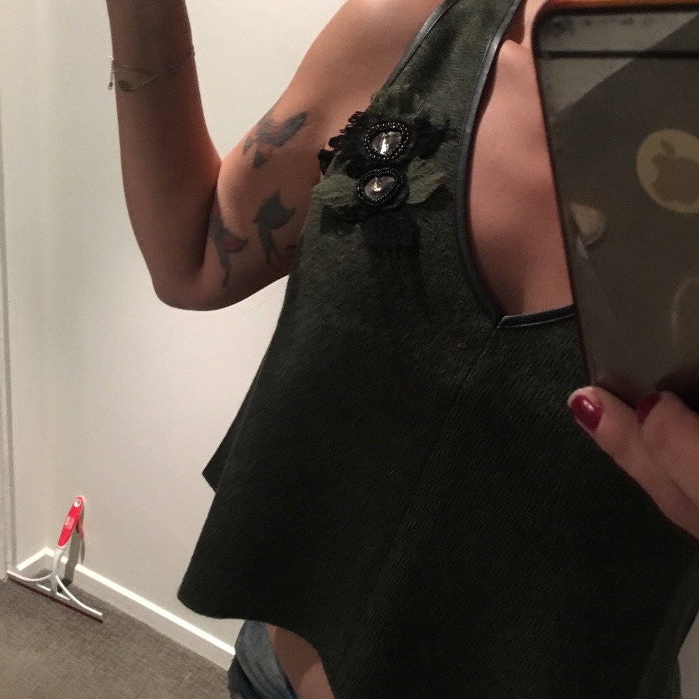 Green wool top